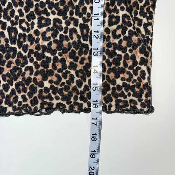 American Eagle Brown & Black Leopard Print Waffle Cropped Top Xsmall Women’s - Picture 7 of 10